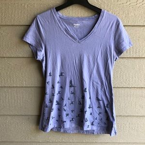 Toad & Co Purple Birds in Flight Shirt